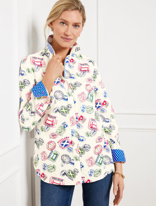 MODERN CLASSIC SHIRT - PASSPORT STAMPS | Talbots