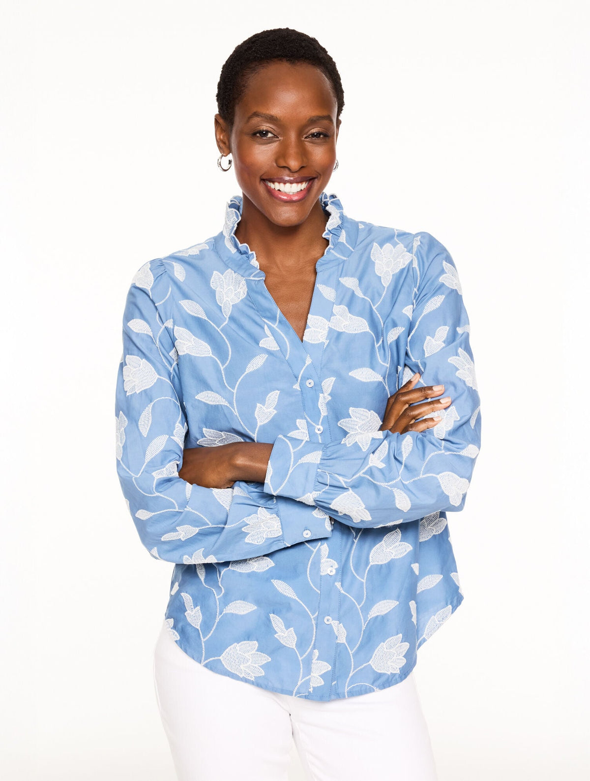 EMBROIDERED TOP - HYDE PARK BLOSSOMS | Talbots