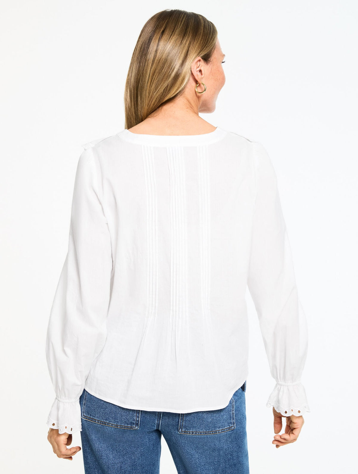 PINTUCK RUFFLE VOILE TOP | Talbots