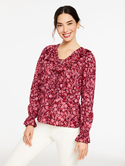 RUFFLE TOP - RAVISHING FLORAL | Talbots