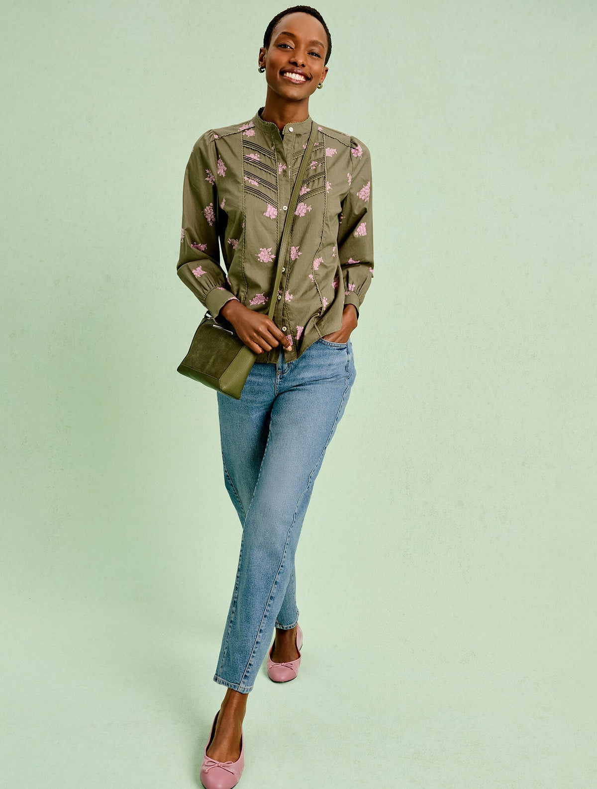 LACE TRIM SHIRT - FLORAL CLUSTERS | Talbots