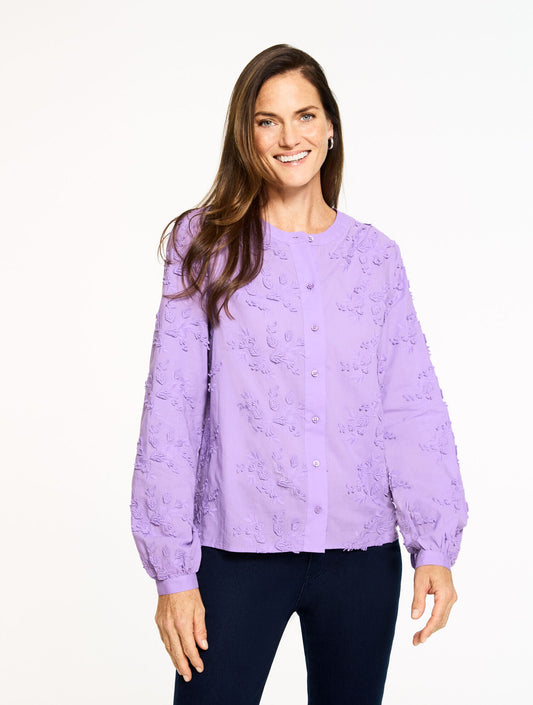 LILY FLORAL EMBROIDERED TOP | Talbots