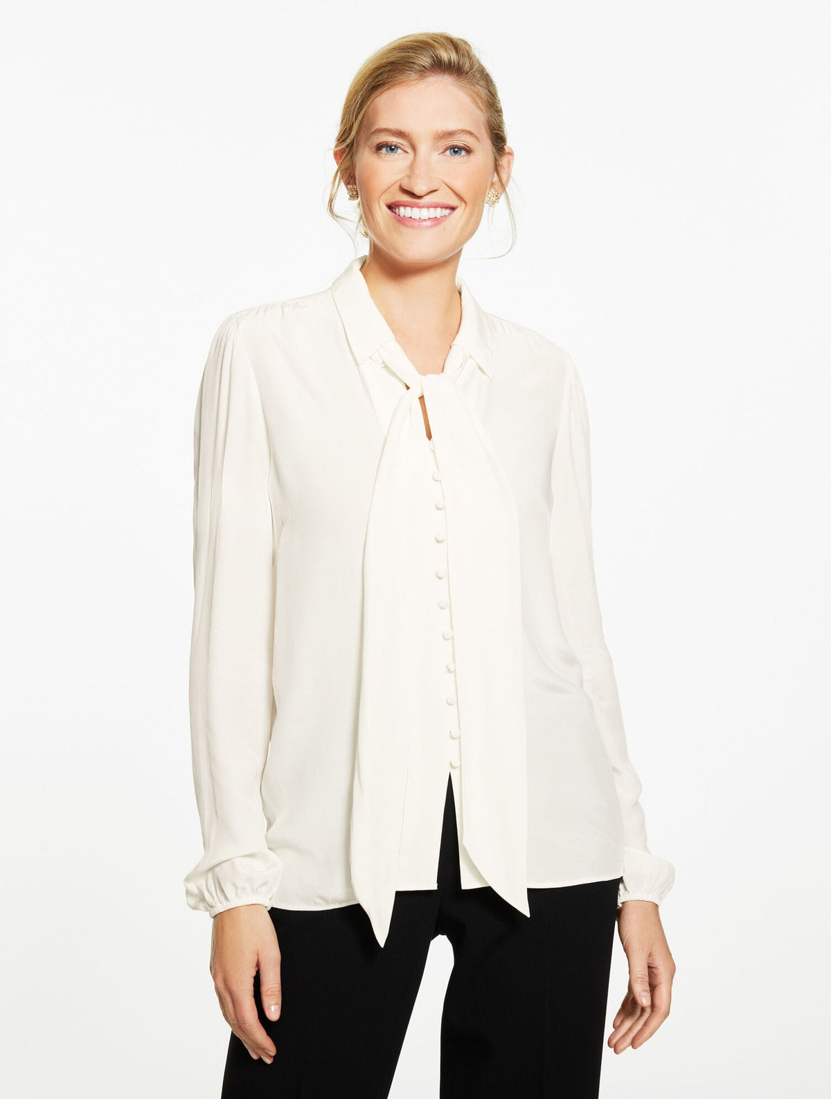 TIE NECK SHIRT | Talbots