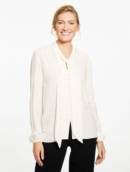 TIE NECK SHIRT | Talbots