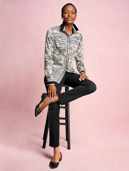 BUTTON FRONT SHIRT - LONDON MAP | Talbots