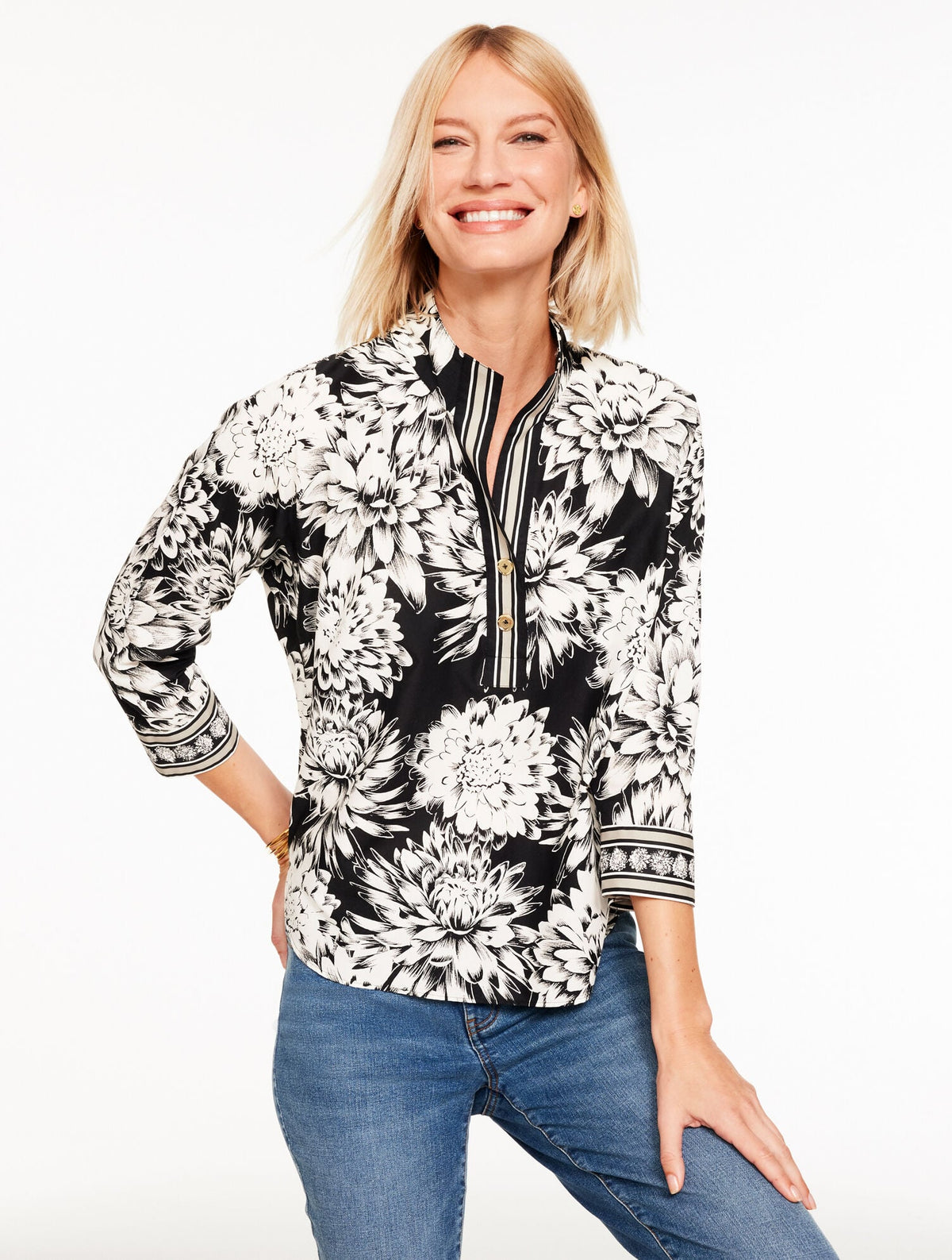 POPLIN POPOVER - DYNAMIC FLORAL | Talbots