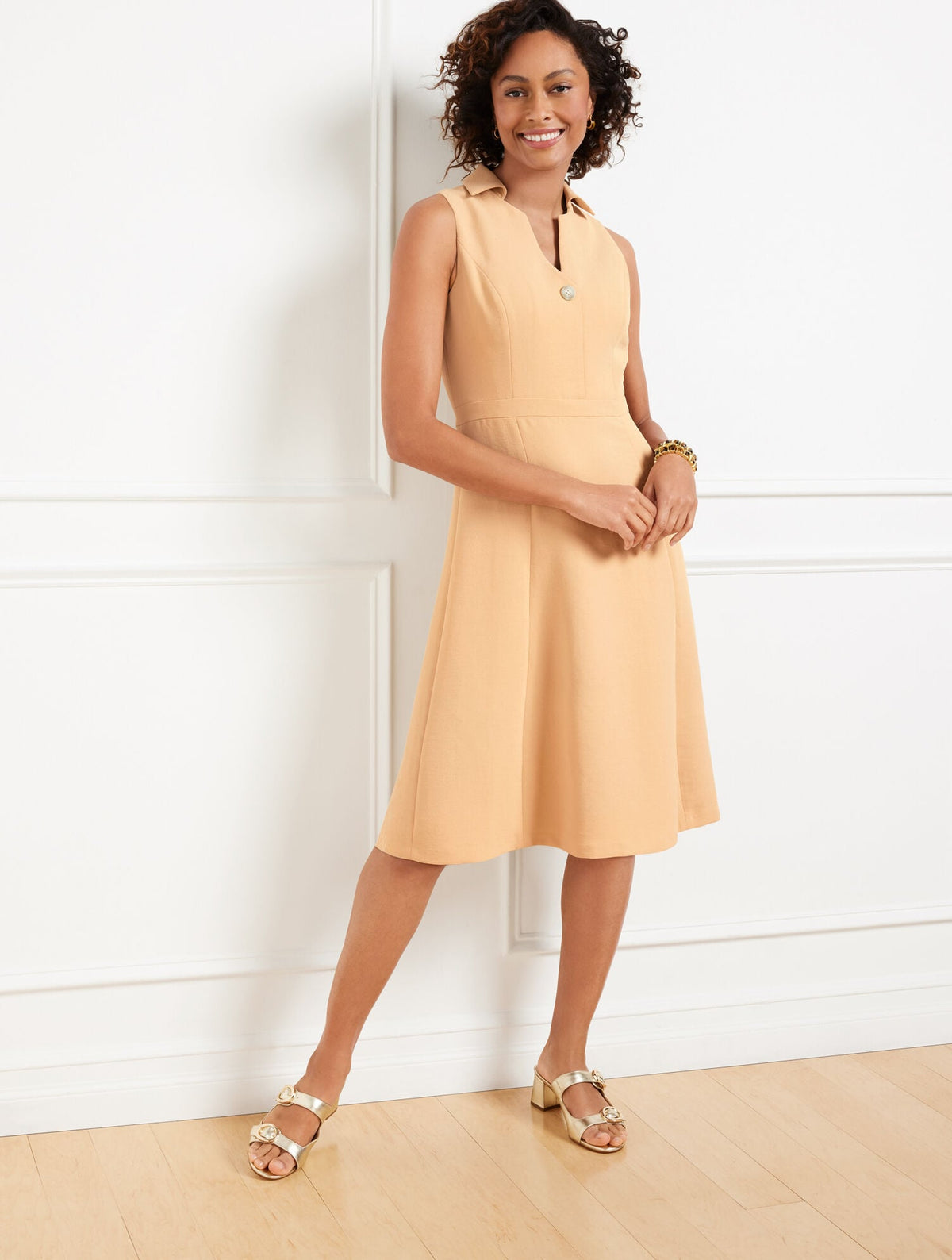 POLISHED CREPE DRESS | Talbots