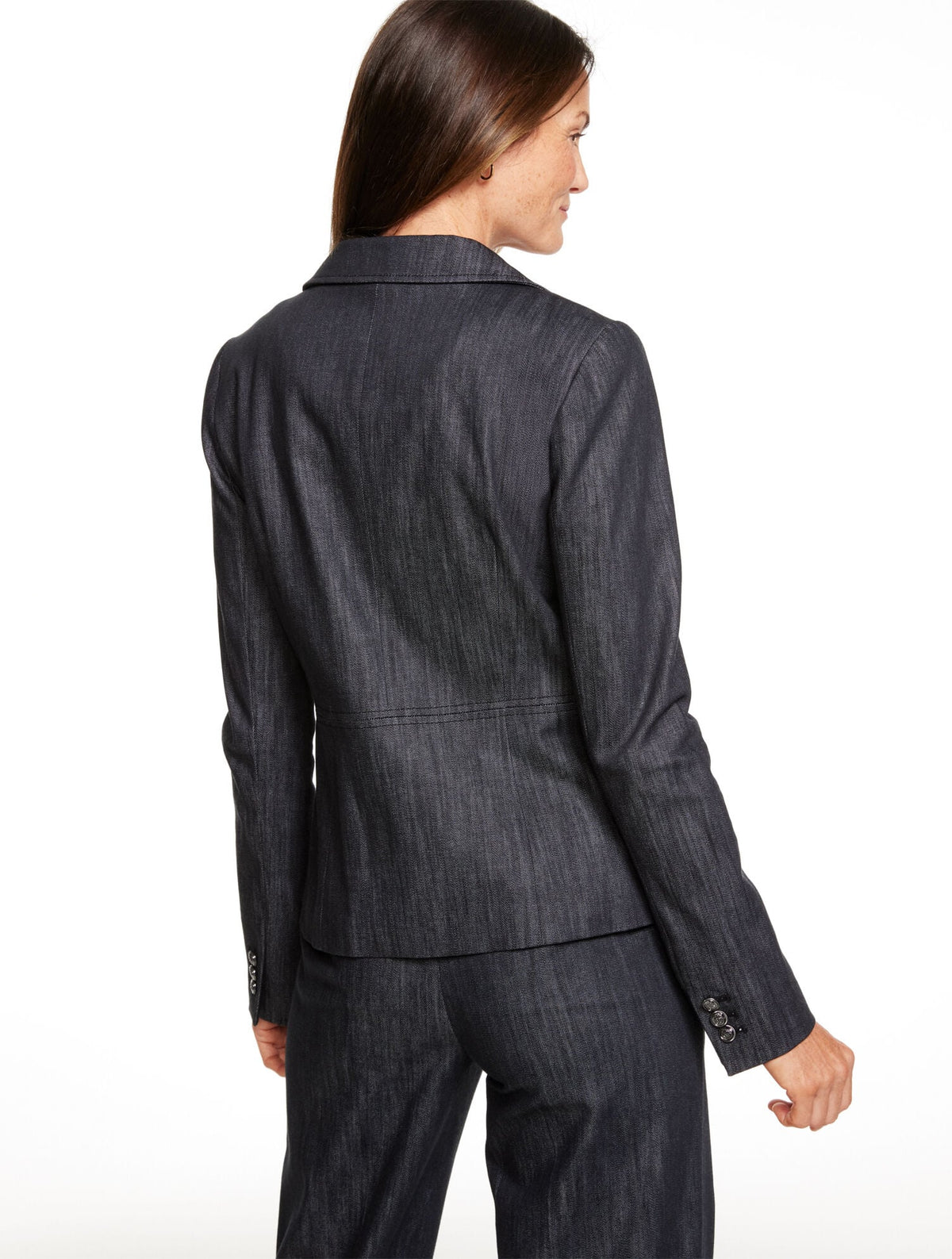 REFINED DENIM DOUBLE BREASTED BLAZER | Talbots