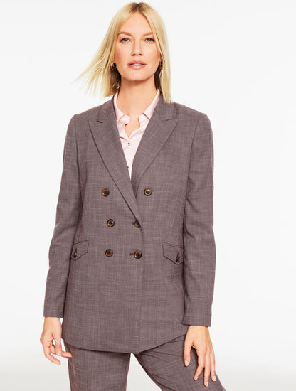 CITY TWILL BLAZER - AUBERGINE | Talbots