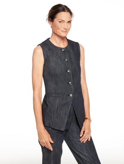 REFINED DENIM VEST | Talbots