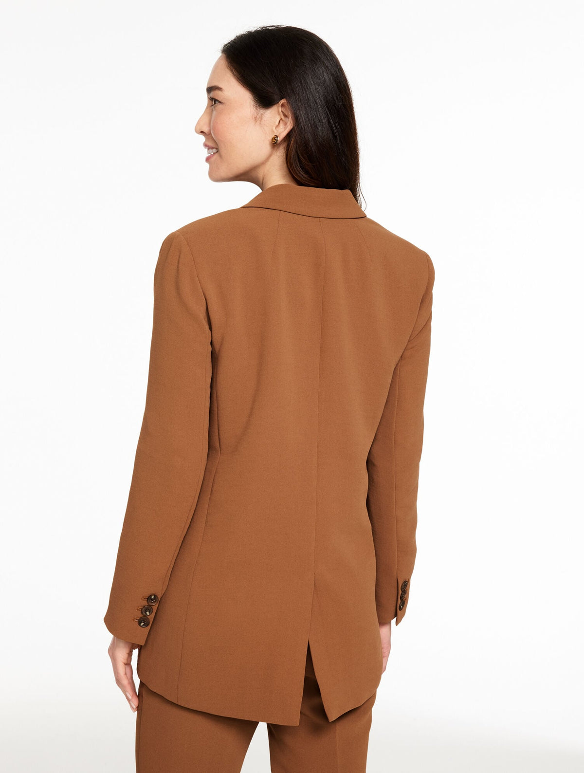 POLISHED CREPE SINGLE BUTTON BLAZER | Talbots