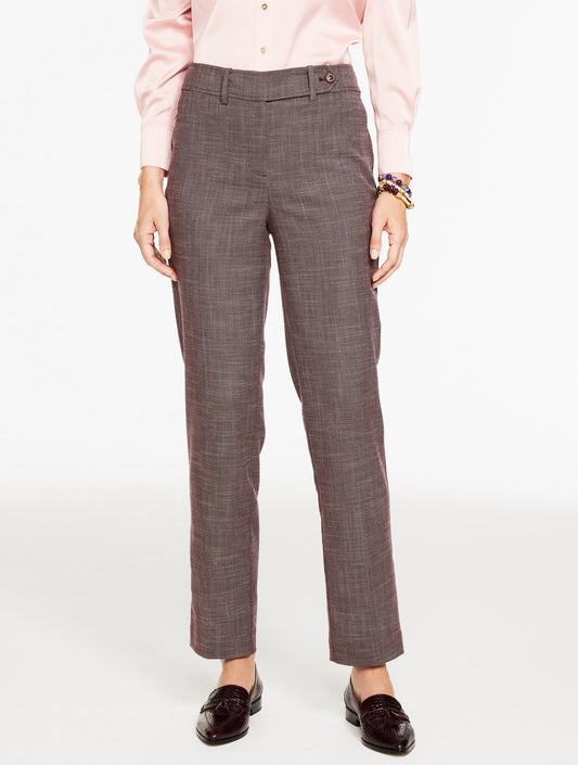 CLASSIC STRAIGHT-LEG TWILL TROUSERS | Talbots