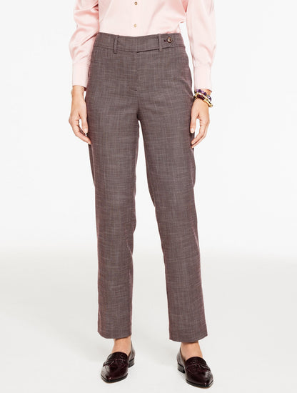 CLASSIC STRAIGHT-LEG TWILL TROUSERS | Talbots