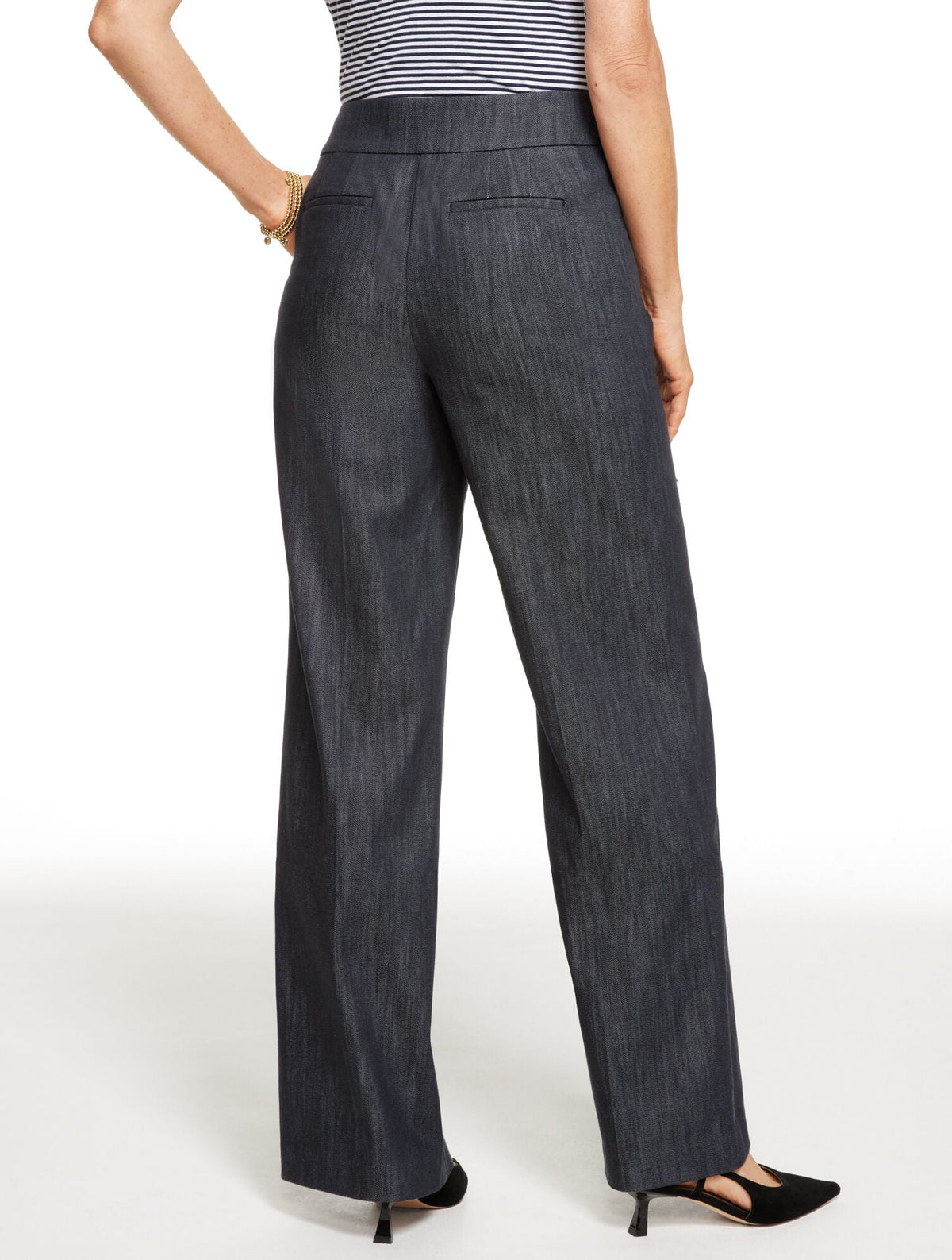 WIDE LEG REFINED DENIM PANTS | Talbots