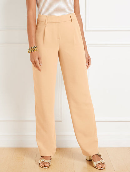 STRAIGHT LEG POLISHED CREPE PANTS | Talbots