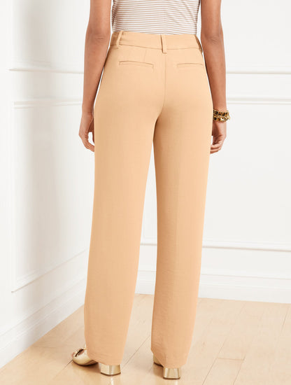 STRAIGHT LEG POLISHED CREPE PANTS | Talbots