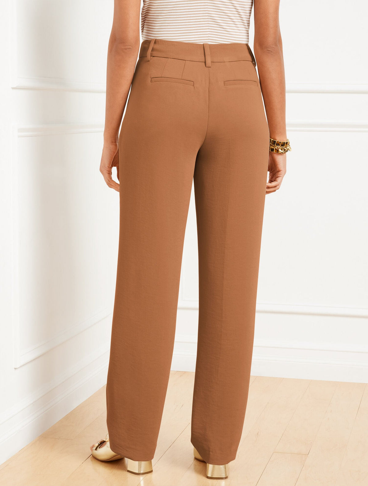 STRAIGHT LEG POLISHED CREPE PANTS | Talbots