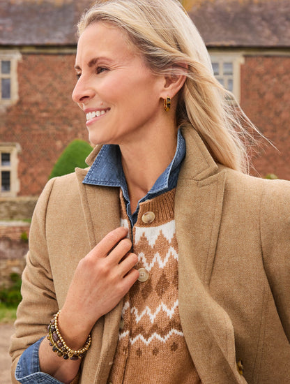 CREWNECK CARDIGAN - FAIR ISLE YOKE | Talbots