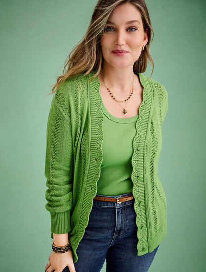 POINTELLE STITCH CARDIGAN | Talbots