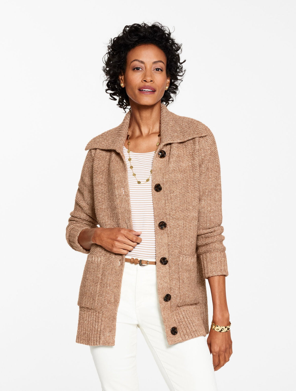 TEXTURED STITCH CARDIGAN | Talbots
