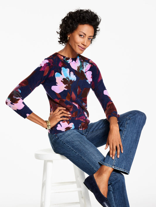 AUDREY CASHMERE SWEATER - AUTUMN FLORAL | Talbots