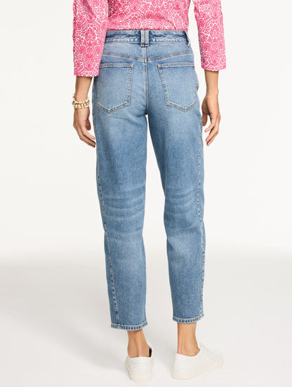 RELAXED TAPERED BARREL LEG JEANS - EMERSON WASH | Talbots