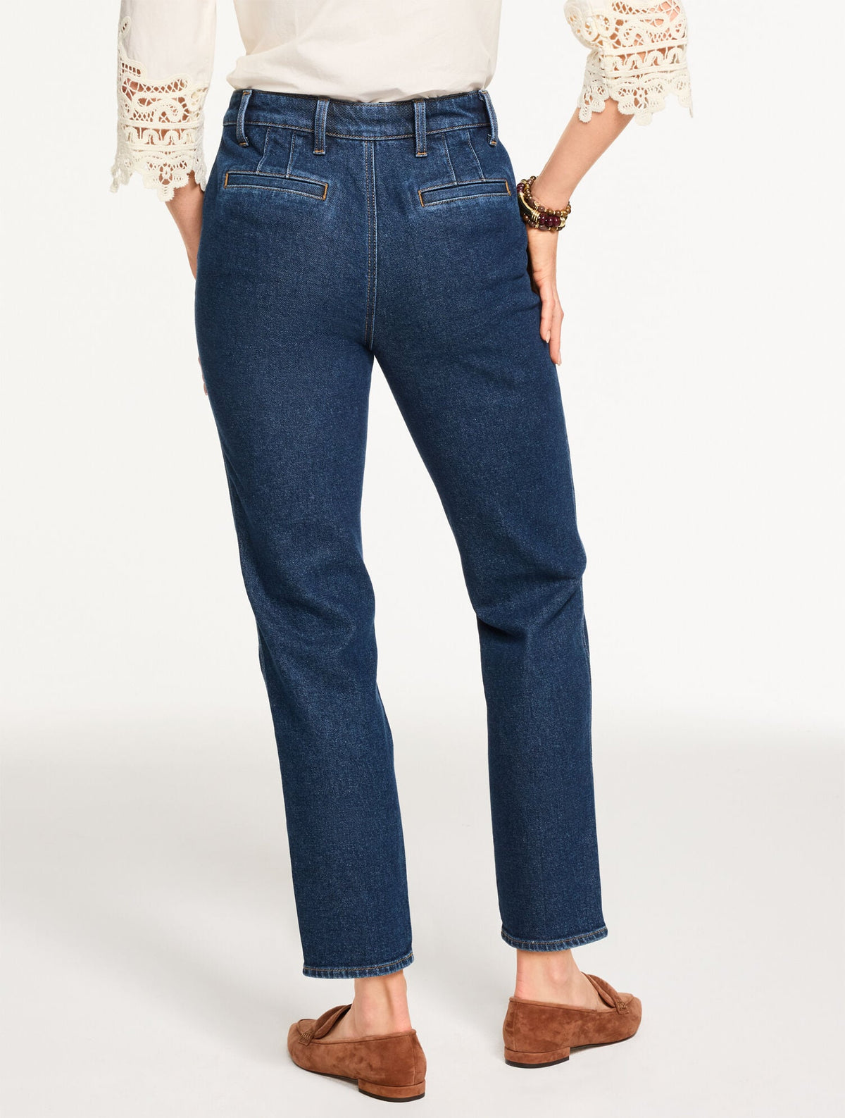SLIM STRAIGHT ANKLE JEANS - WYCKOFF WASH | Talbots