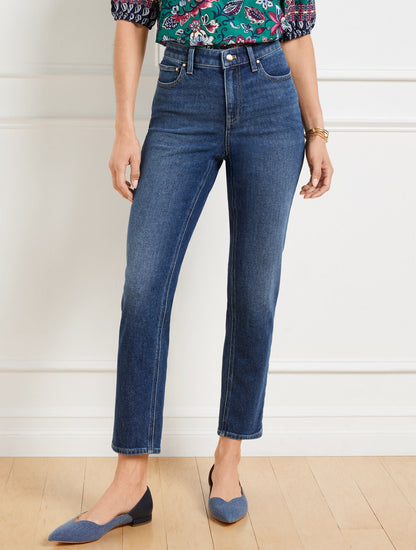 SLIM STRAIGHT ANKLE JEANS - PENELOPE WASH | Talbots