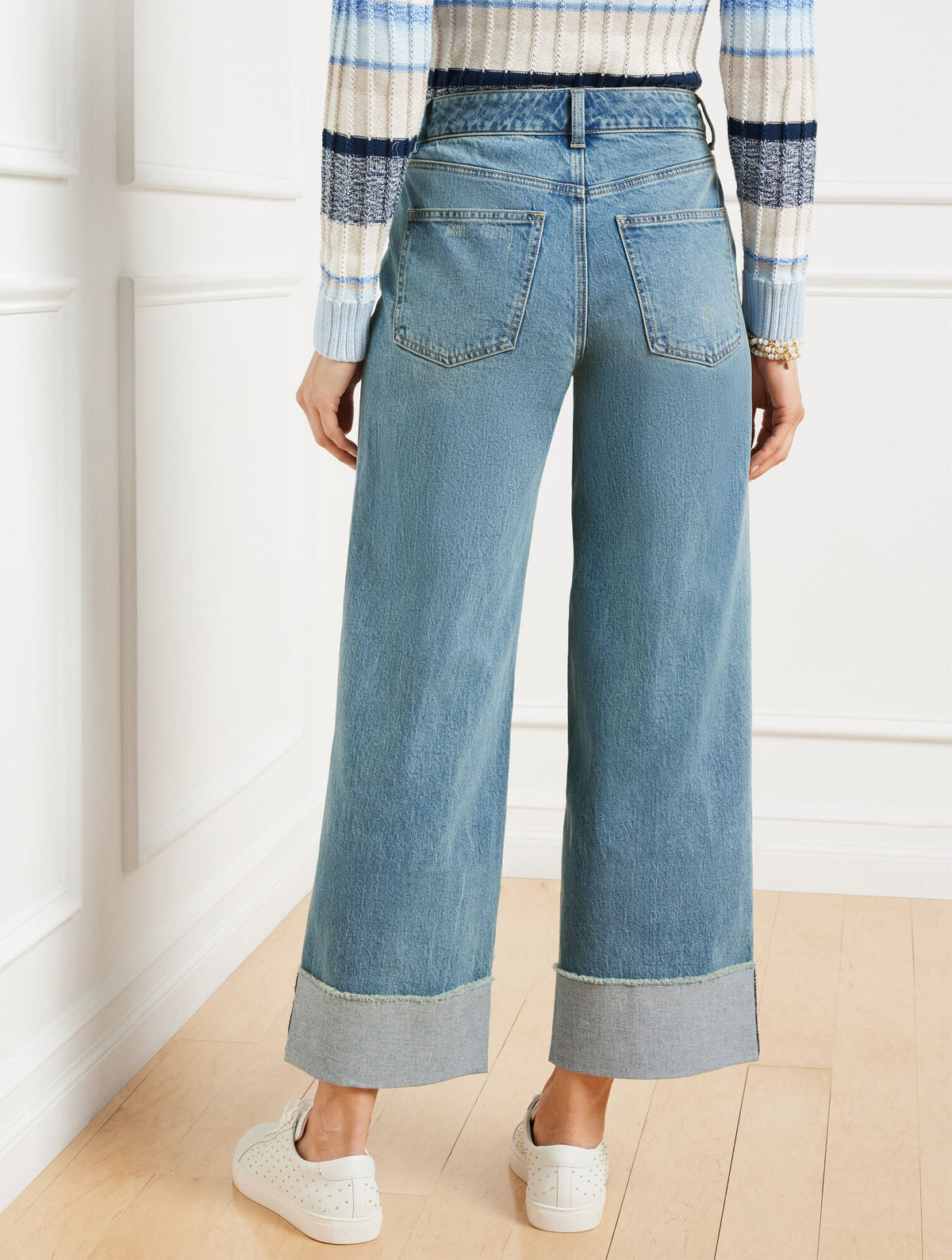 STRAIGHT ANKLE CUFF JEANS - DOWNING WASH | Talbots