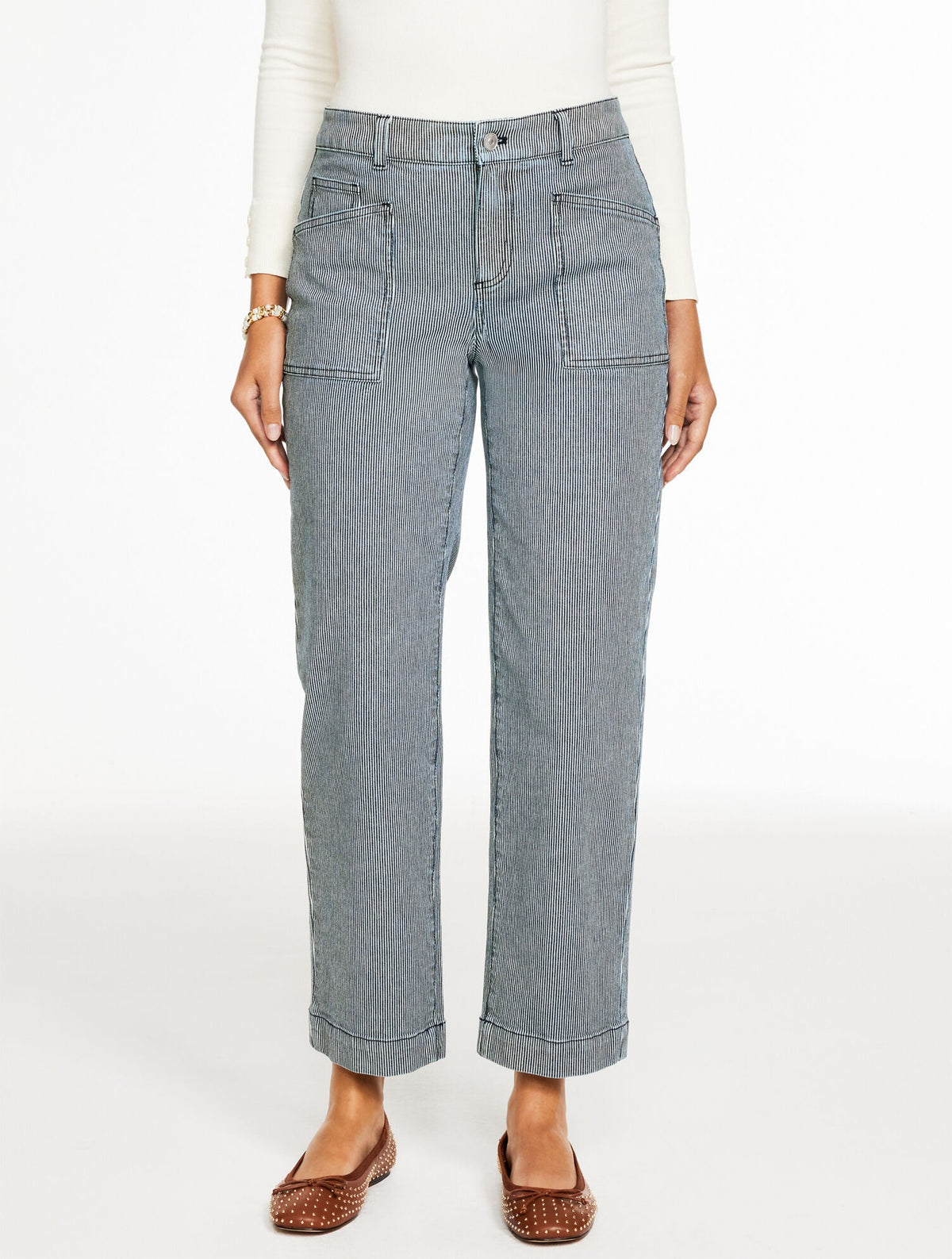STRAIGHT ANKLE JEANS - RAILROAD STRIPE | Talbots
