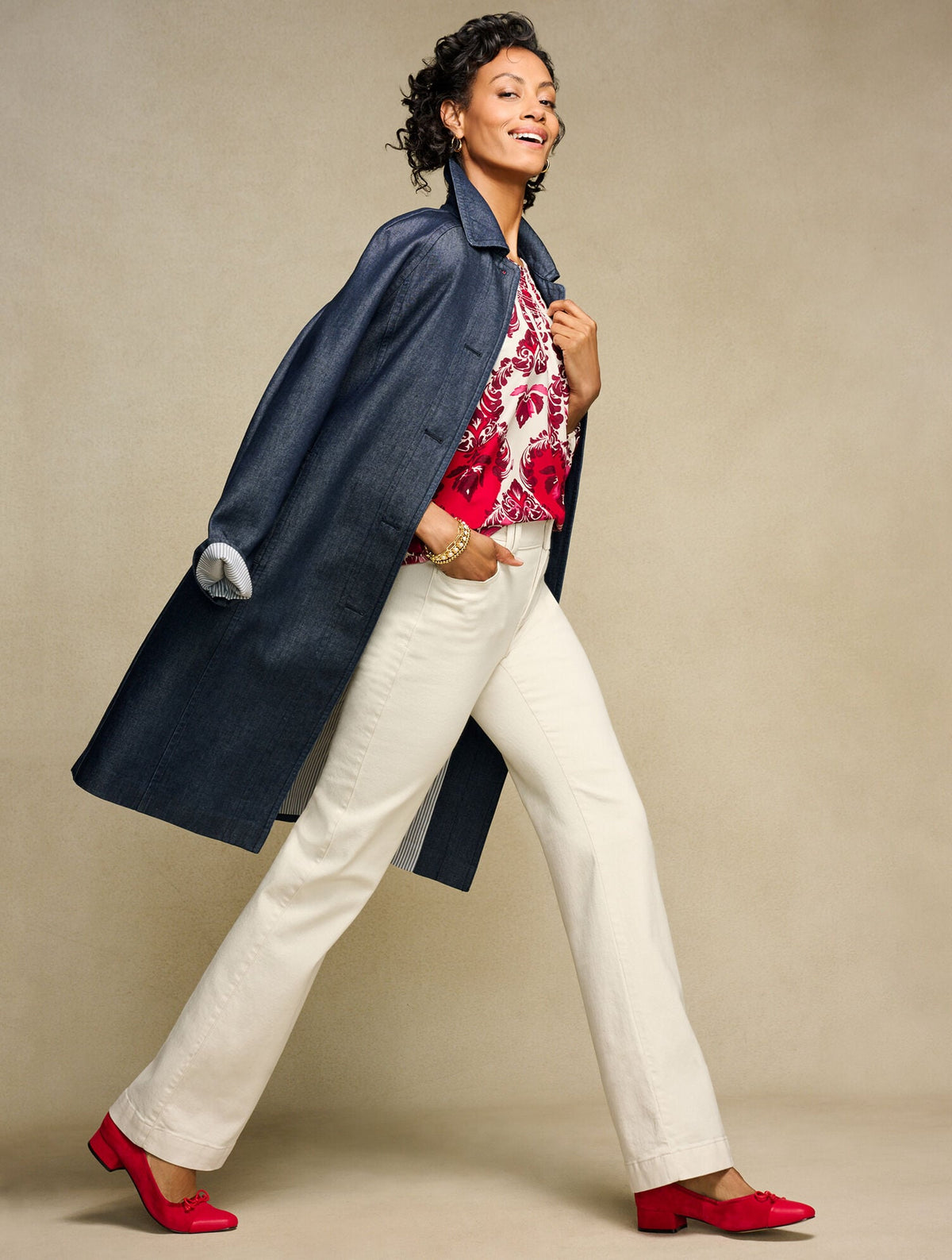 FLARE LEG BANDED WAIST JEANS | Talbots