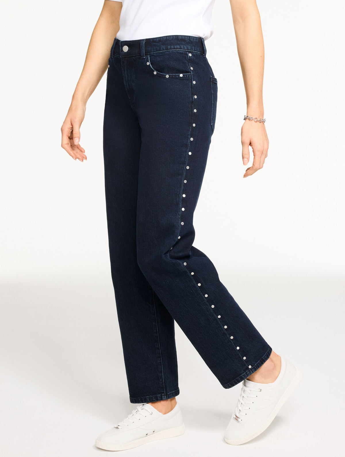 TAILORED MID RISE STRAIGHT LEG JEANS - MIDNIGHT WASH | Talbots