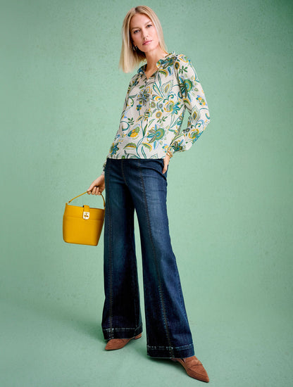 FLARE LEG PULL-ON TRAVEL JEANS - BEEKMAN WASH | Talbots