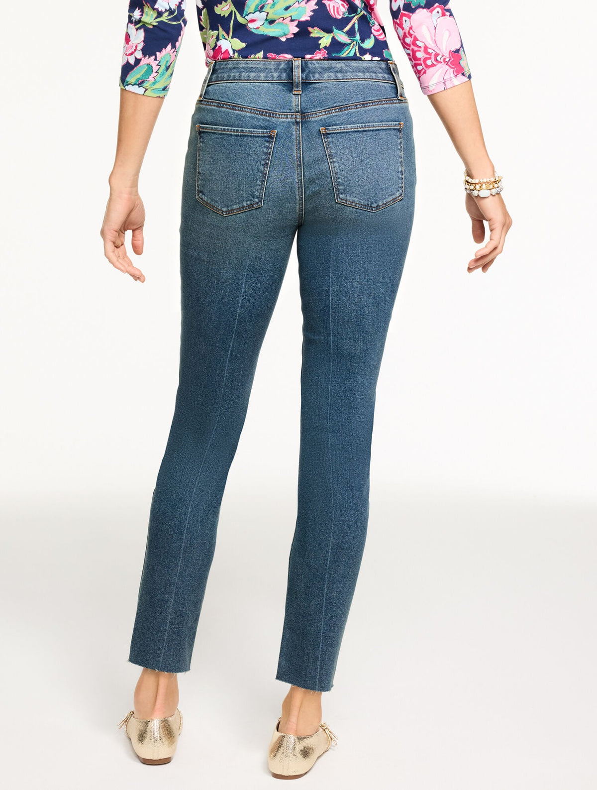 SLIM ANKLE RAW HEM JEANS - ROSLYN WASH - CURVY FIT | Talbots