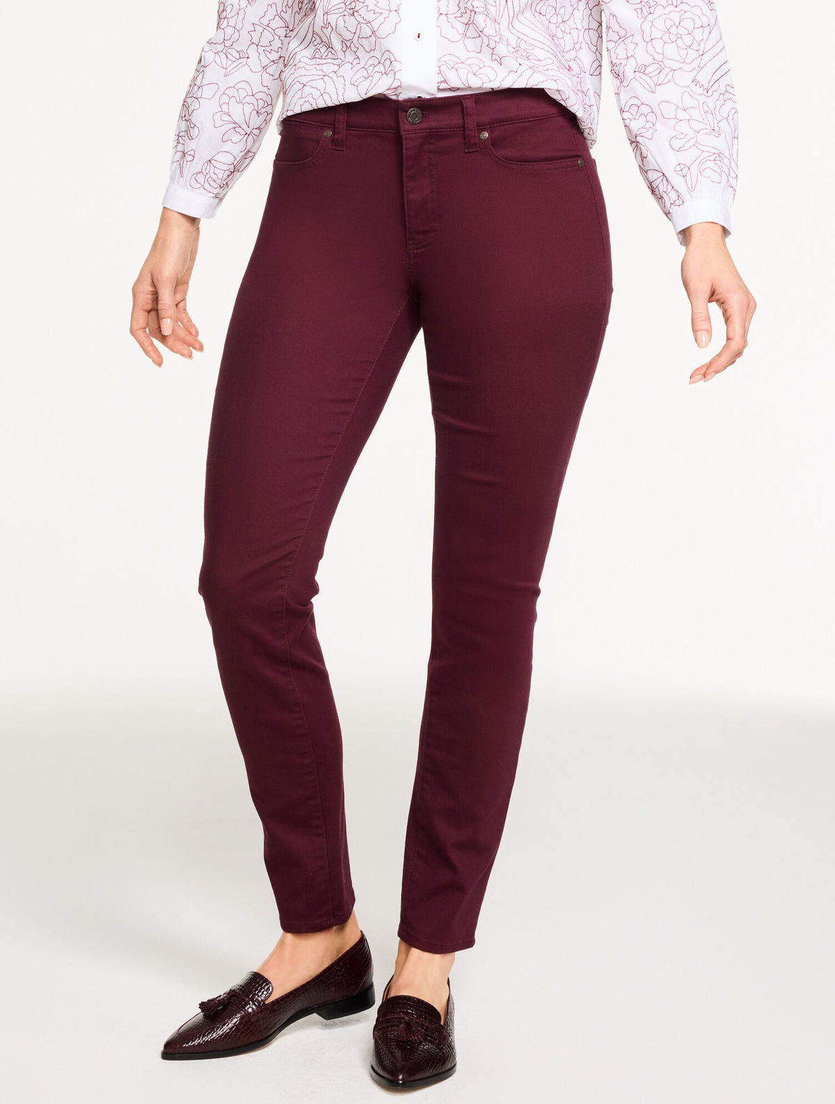 SLIM ANKLE JEANS - SOLID - CURVY FIT | Talbots