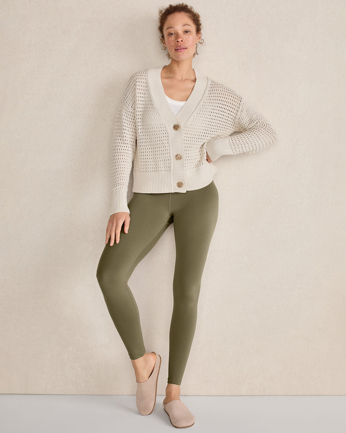 ORGANIC COTTON OPEN STITCH CARDIGAN | Talbots