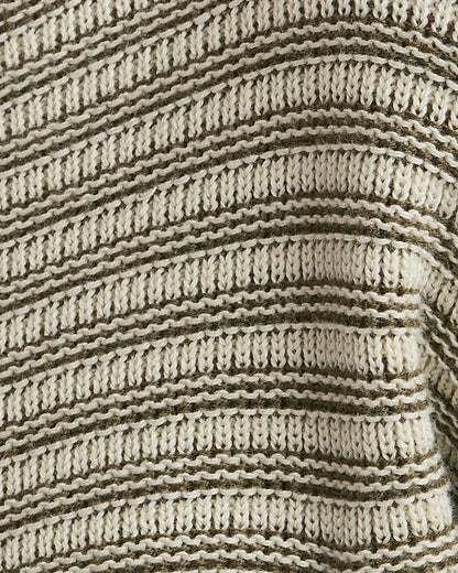 ORGANIC COTTON LINEAR STITCH CREWNECK SWEATER | Talbots
