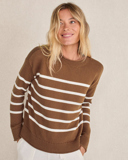 ORGANIC COTTON STRIPE ROLL NECK SWEATER | Talbots