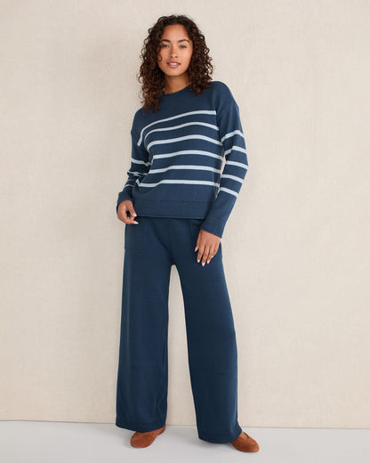 ORGANIC COTTON STRIPE ROLL NECK SWEATER | Talbots