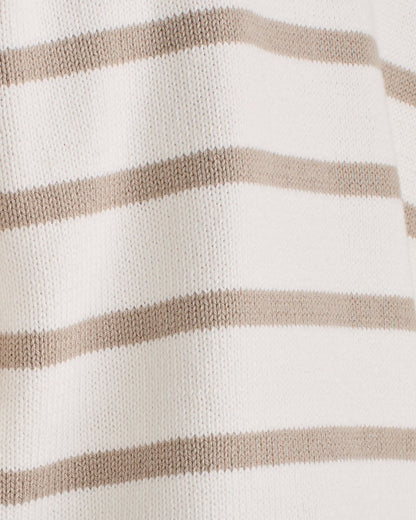 ORGANIC COTTON STRIPE ROLL NECK SWEATER | Talbots