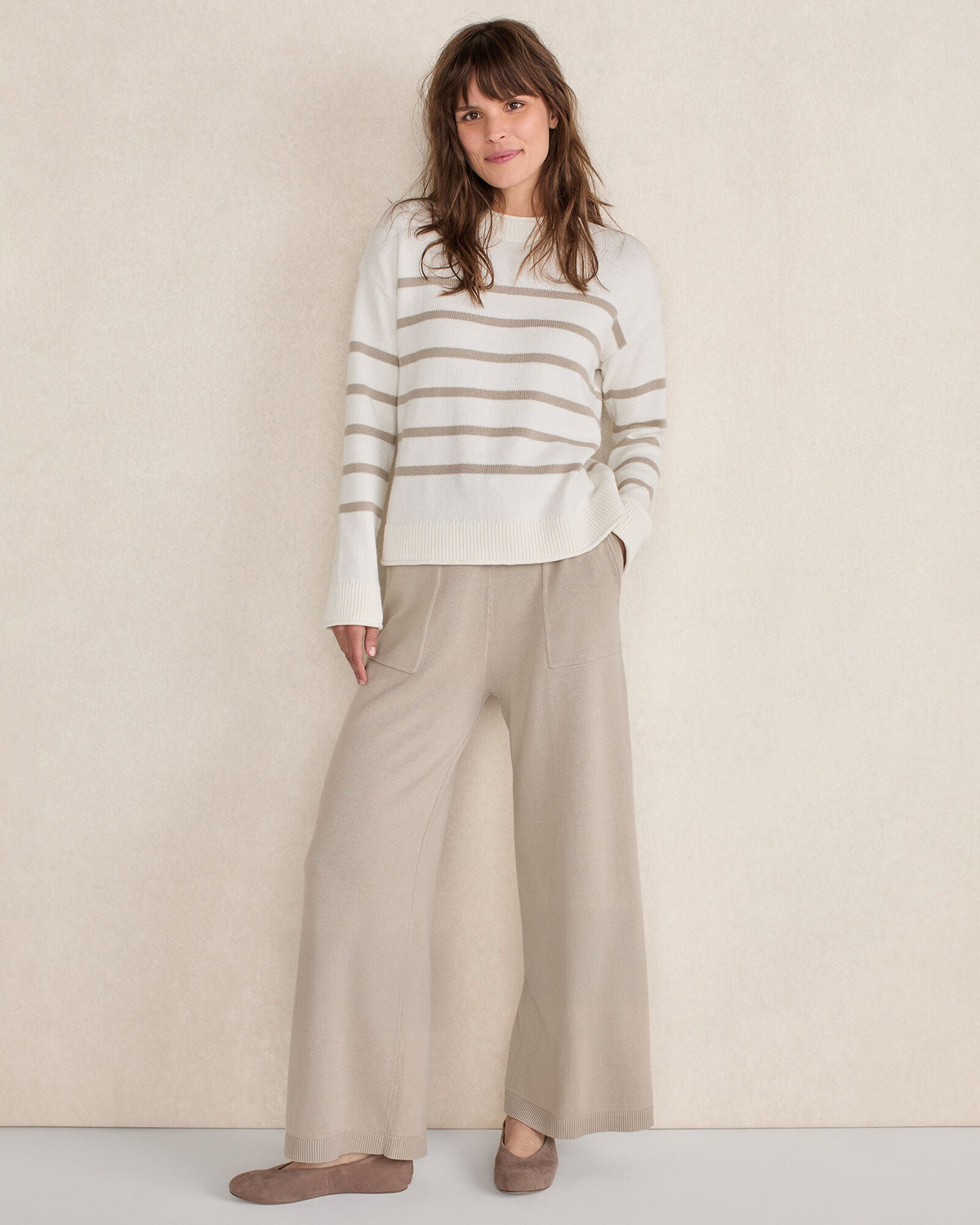 ORGANIC COTTON STRIPE ROLL NECK SWEATER | Talbots