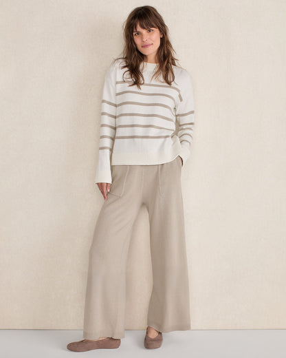 ORGANIC COTTON STRIPE ROLL NECK SWEATER | Talbots