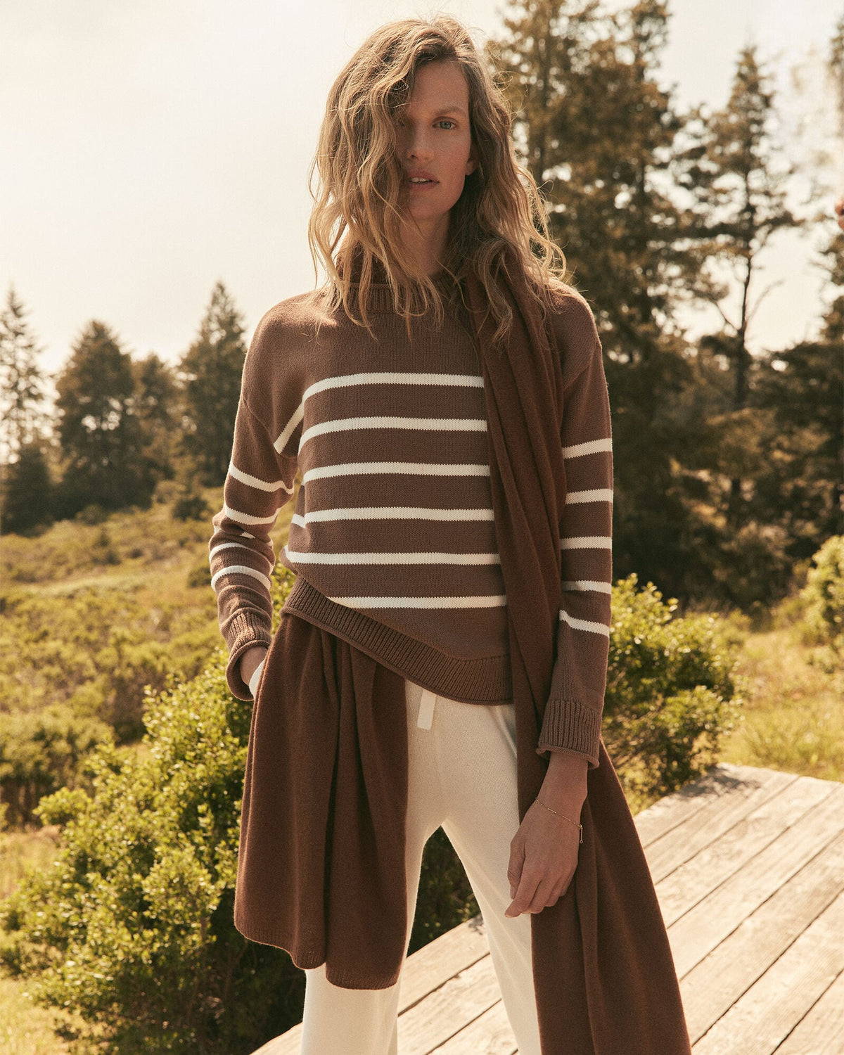 ORGANIC COTTON STRIPE ROLL NECK SWEATER | Talbots