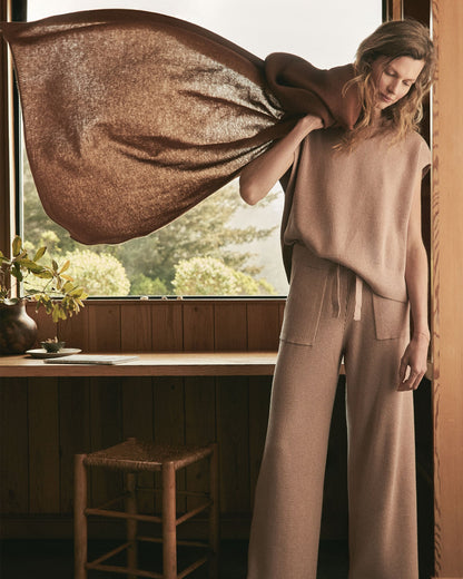 ORGANIC COTTON CASHMERE WIDE LEG PANTS | Talbots