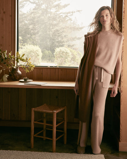 ORGANIC COTTON CASHMERE WIDE LEG PANTS | Talbots