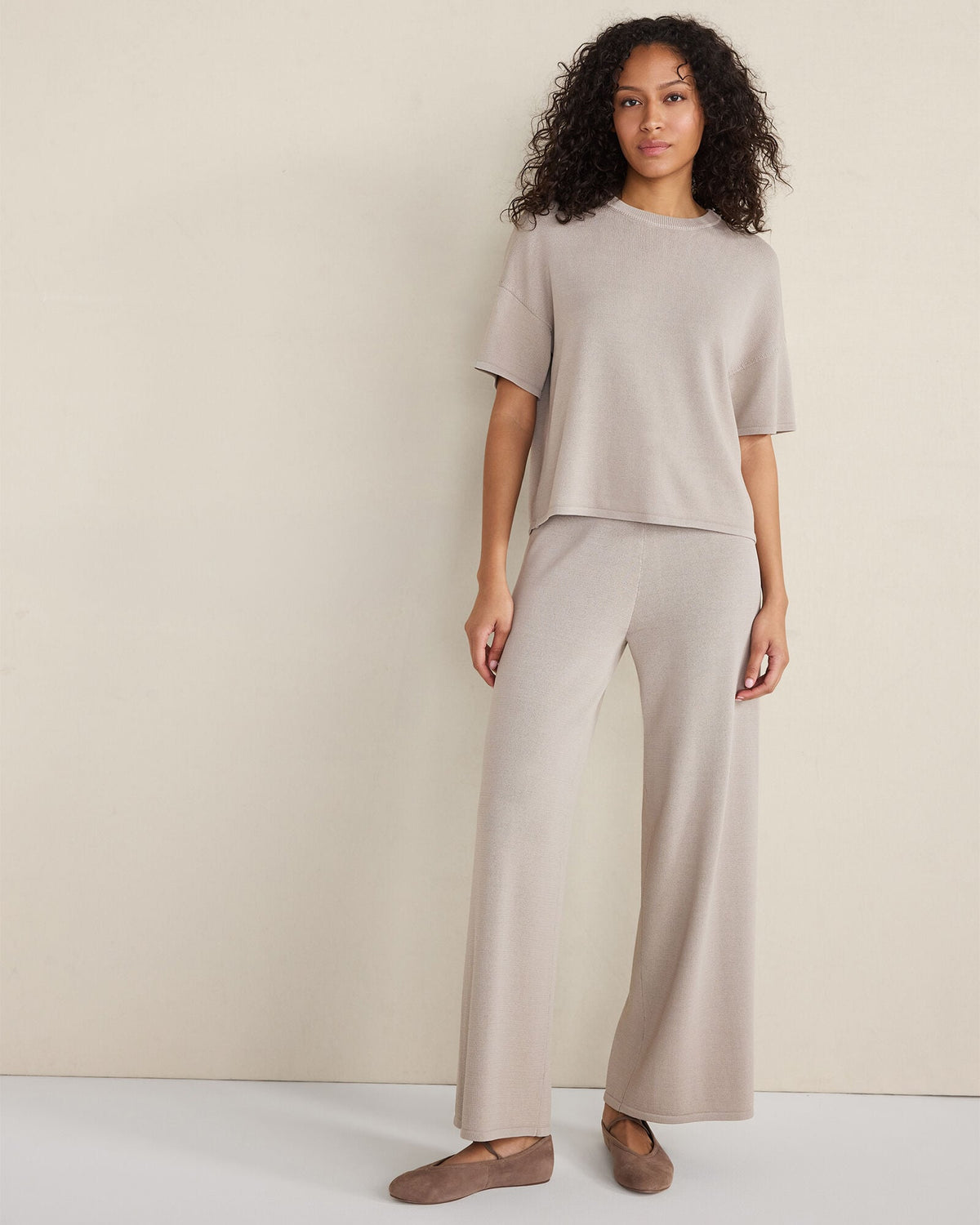 VISCOSE BLEND CREWNECK TEE | Talbots