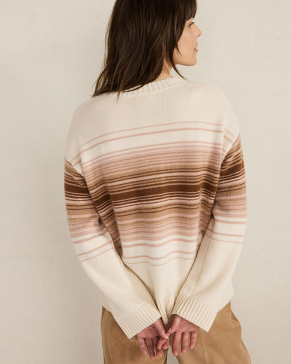 CASHMERE OMBRÉ STRIPE CREWNECK SWEATER | Talbots