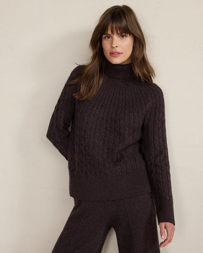 ORGANIC COTTON BLEND GRADIENT CABLE SWEATER | Talbots