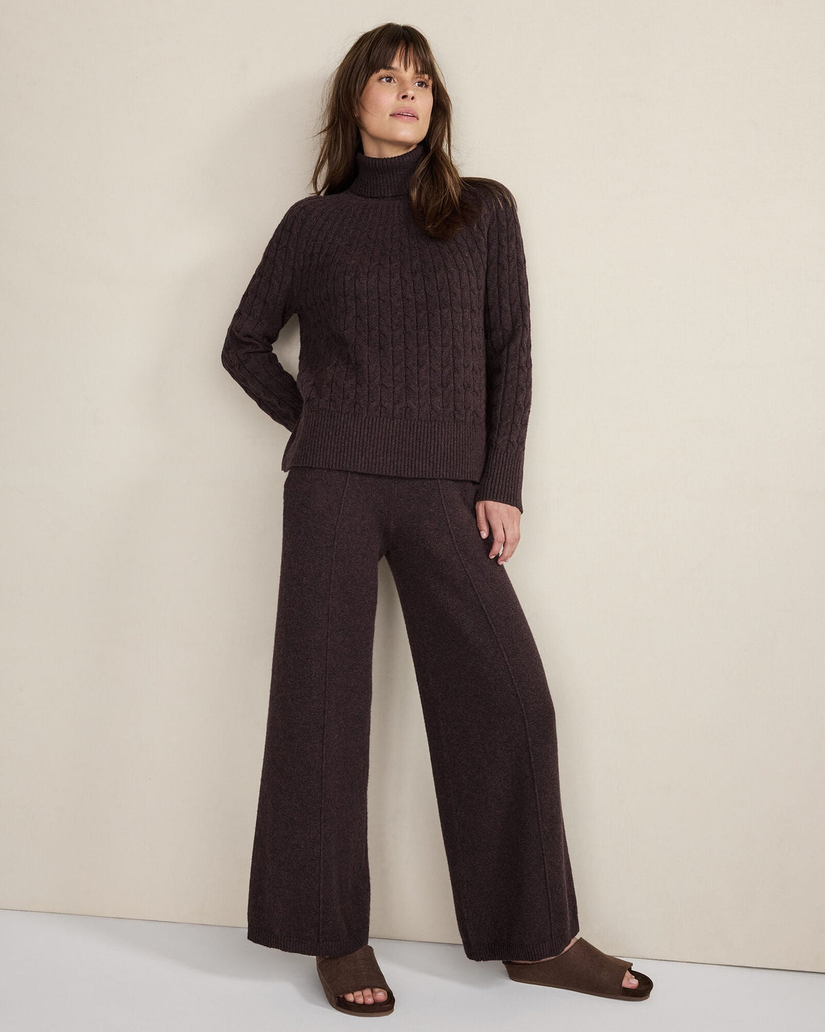 ORGANIC COTTON BLEND GRADIENT CABLE SWEATER | Talbots