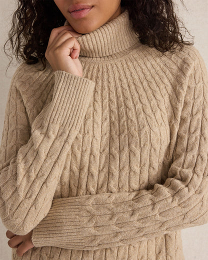 ORGANIC COTTON BLEND GRADIENT CABLE SWEATER | Talbots